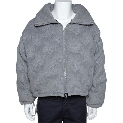 louis vuitton grey cashmere monogram boyhood puffer jacket
